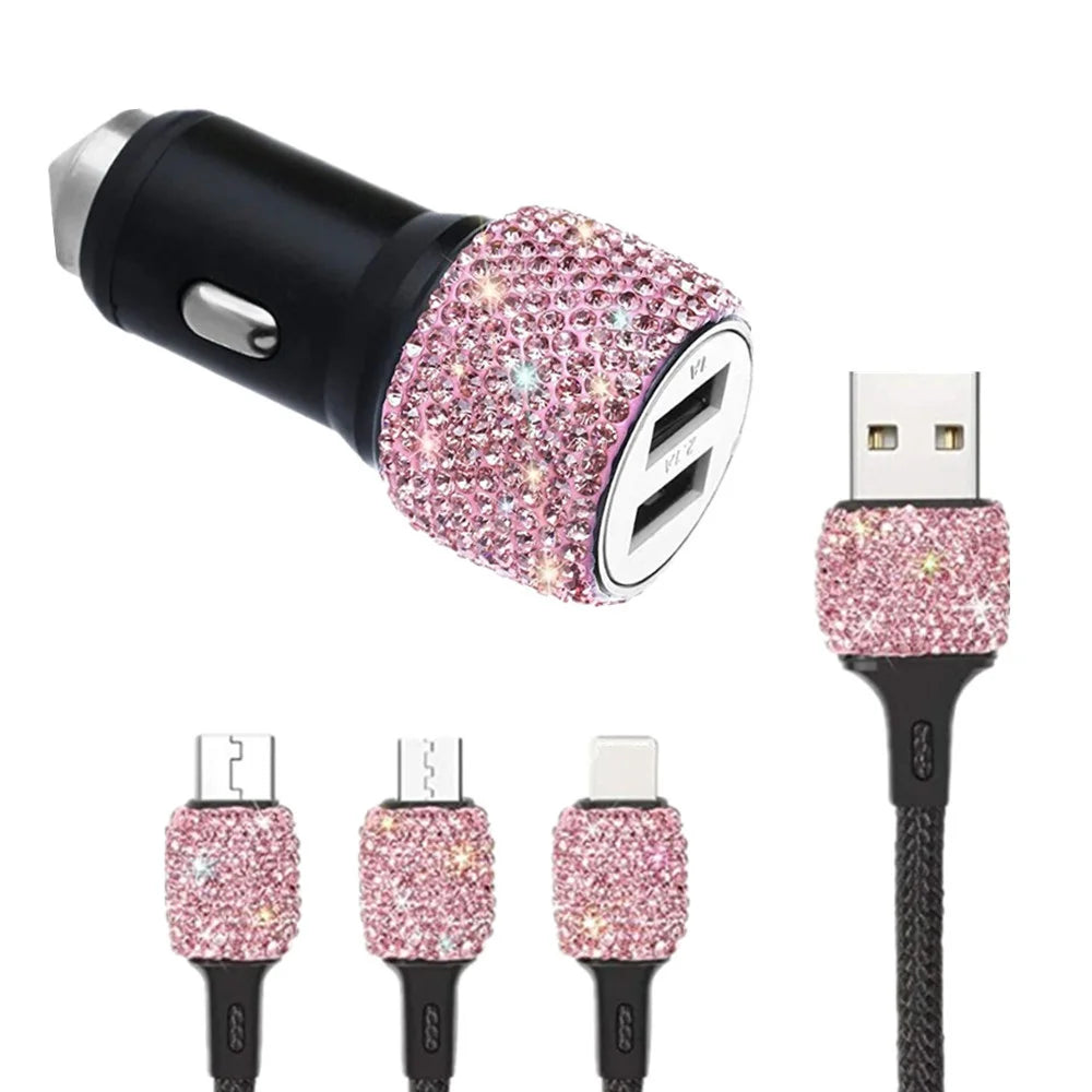 Carregador USB Dual com Cristais